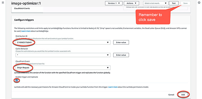 Configure CloudFront trigger